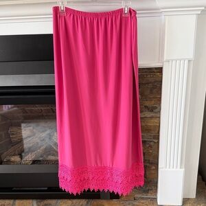 SOLD*** Women's Pink Lace-Hem maxi Skirt